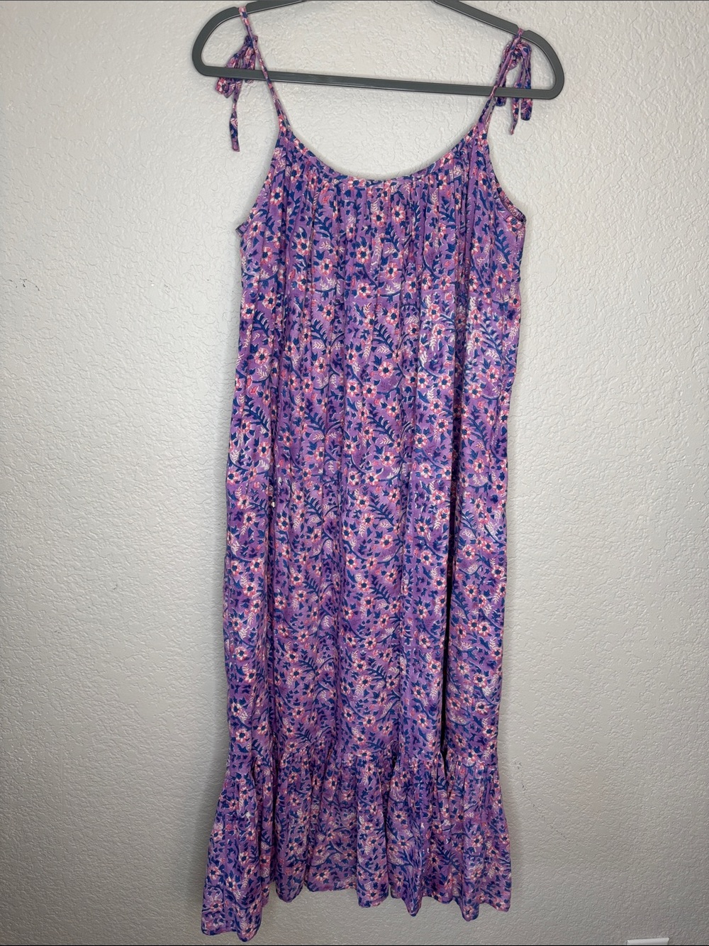 Emerson Fry India Collection Violet Wildflower Sundress XS / S Flowy Maxi - Picture 6 of 6